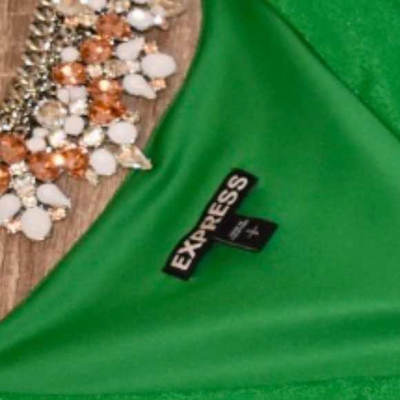 Express Green/Cream Dress Size S - Picture 5 of 5